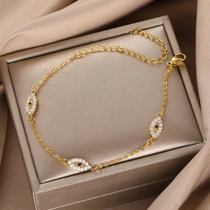 Bracelet Œil Maléfique avec diamants