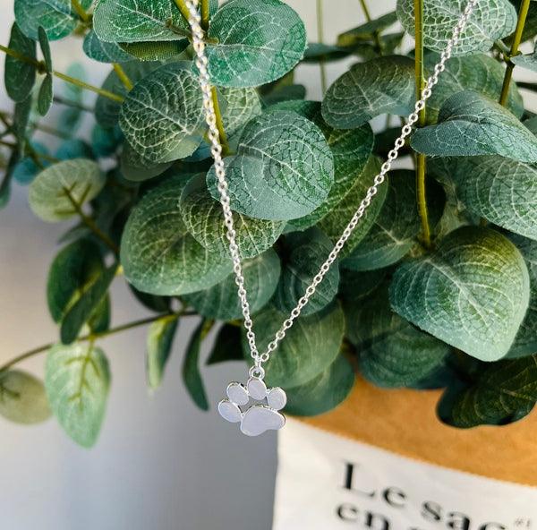 Élégant Collier Patte Argent – Acier Inoxydable