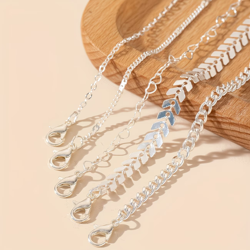 Lot de 5 bracelets de cheville minimalistes et élégants