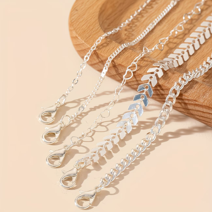 Lot de 5 bracelets de cheville minimalistes et élégants