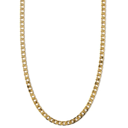 Collier Flat Link Curb Chain | Or Blanc