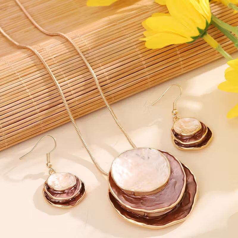 Ensemble collier et boucles d'oreilles bohème émaillé