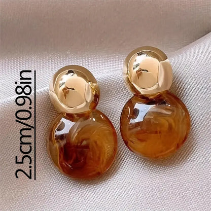 Boucles d'oreilles pendantes Aurélie Amber | Or