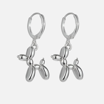 Boucles d'oreilles Huggie Or avec Mini Charme Chien Ballon