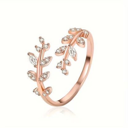 Bague ajustable vintage en forme de vigne