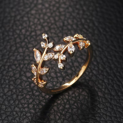 Bague ajustable vintage en forme de vigne