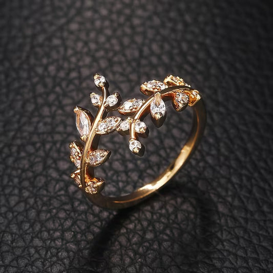 Bague ajustable vintage en forme de vigne
