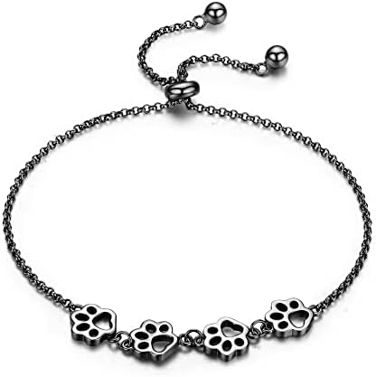 Bracelet Empreinte Patte en Argent Sterling – Taille Réglable