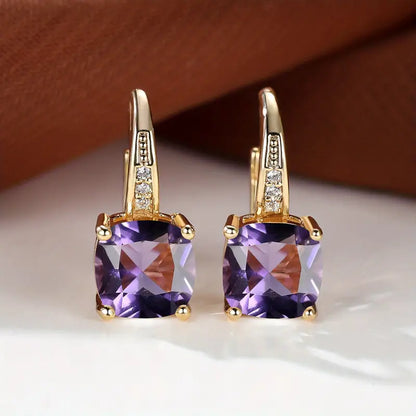 Boucles d'oreilles cercles en pierre de saphir mystique | Or