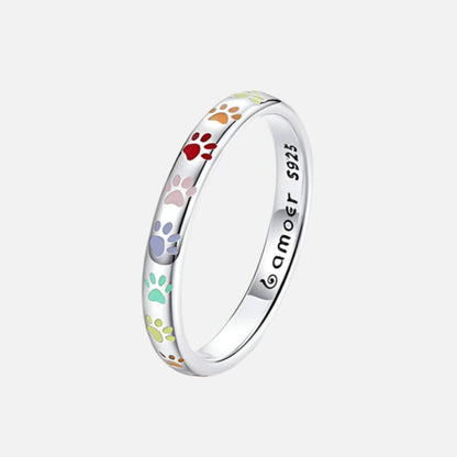 Bague avec Motif Patte en Argent Sterling