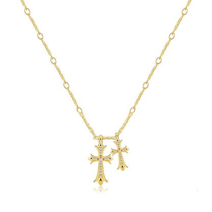 Collier double croix Vivori