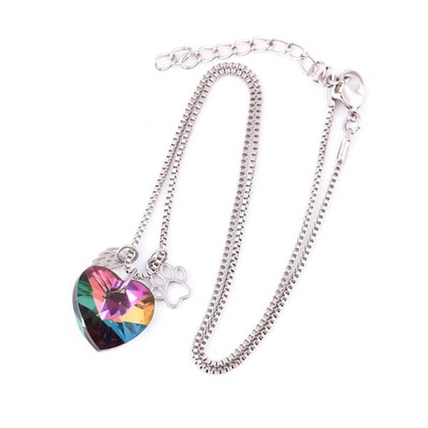 Collier Commémoratif Arc-en-Ciel avec Pendentif Cœur