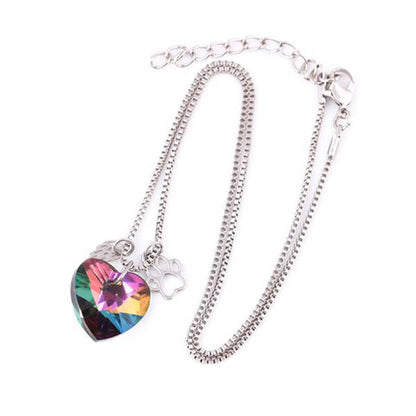 Collier Commémoratif Arc-en-Ciel avec Pendentif Cœur