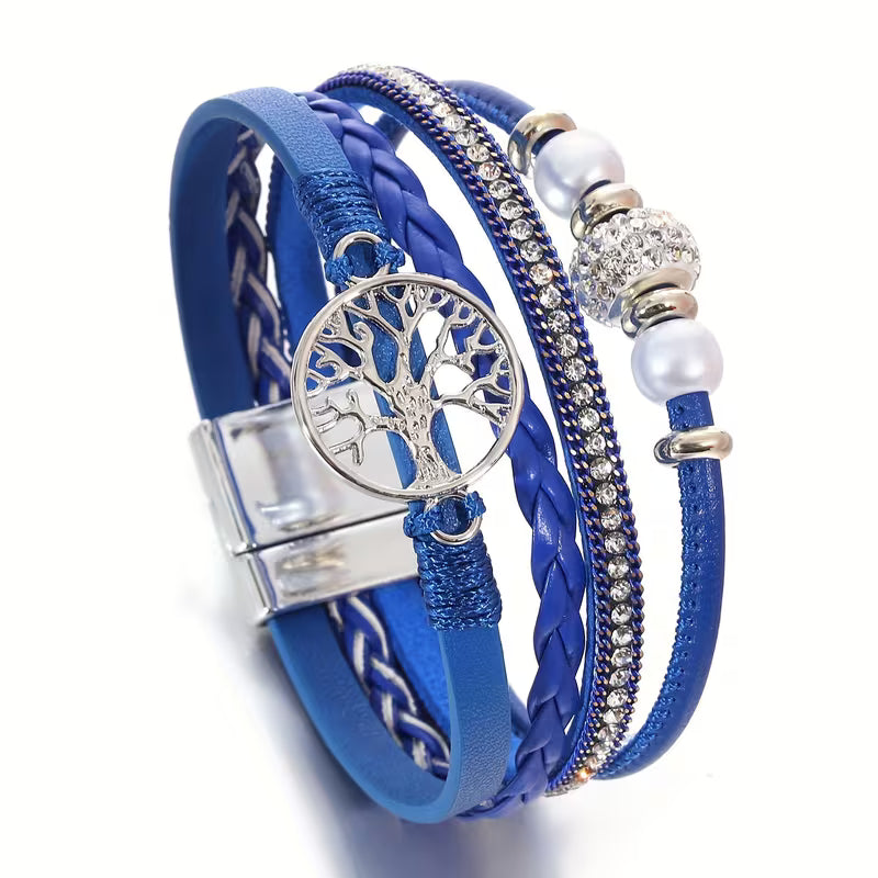 Bracelet élégant multicouche arbre de vie