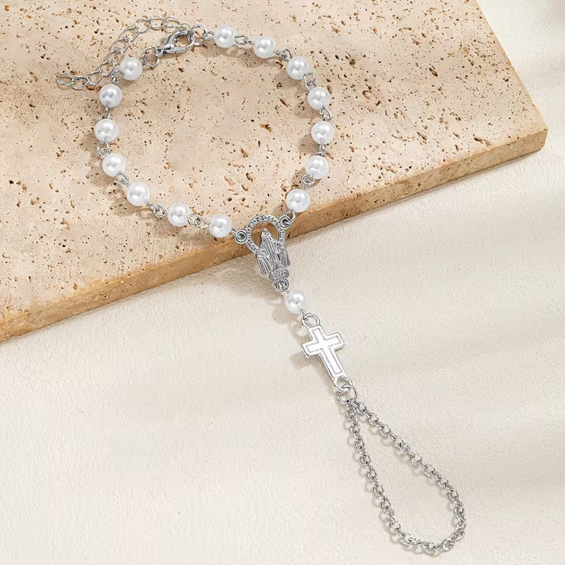 Bracelet chapelet Croix gothique