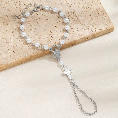 Bracelet chapelet Croix gothique