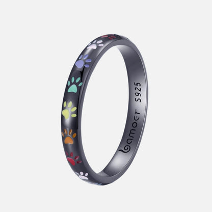 Bague avec Motif Patte en Argent Sterling