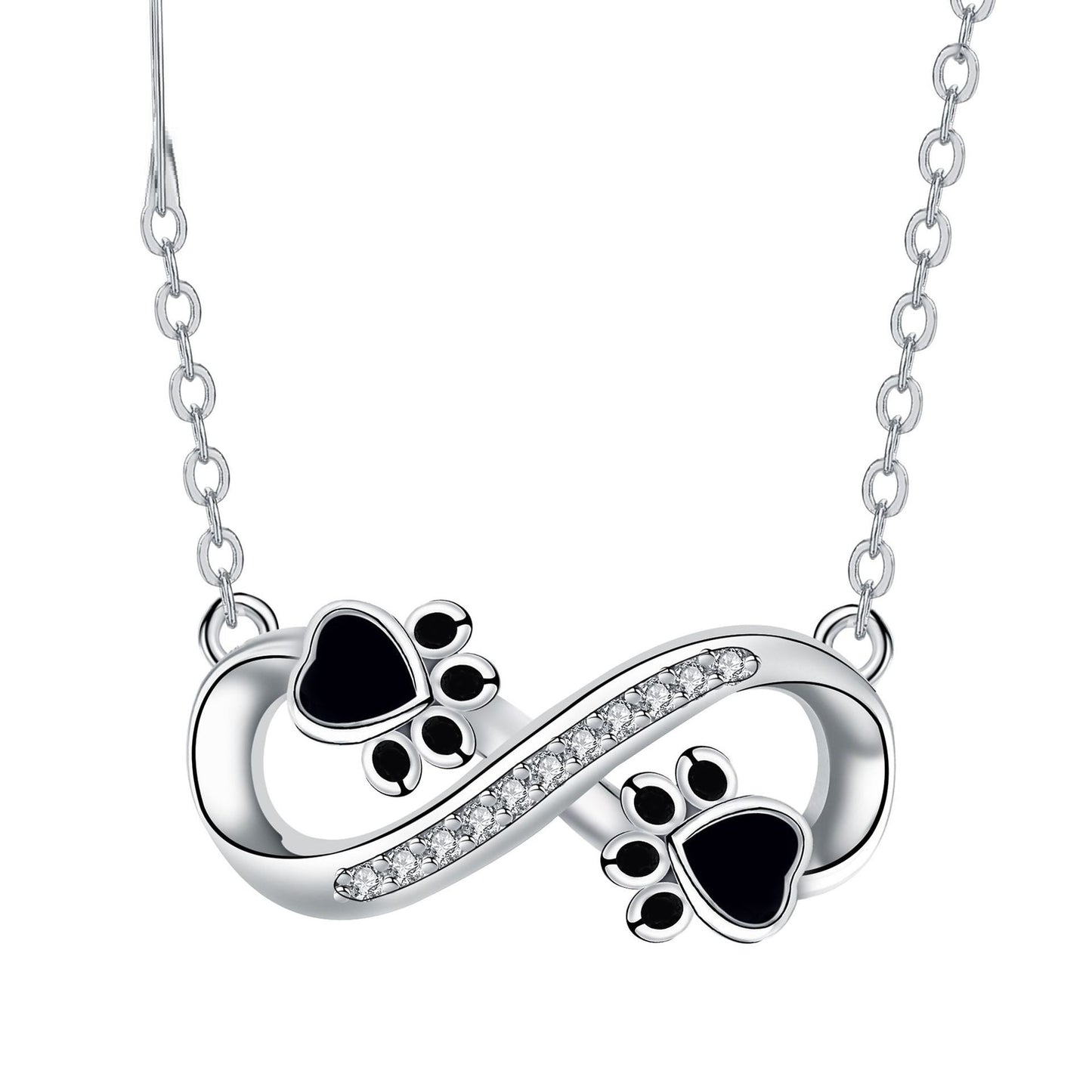 Collier Empreinte Patte Infini avec Zircone