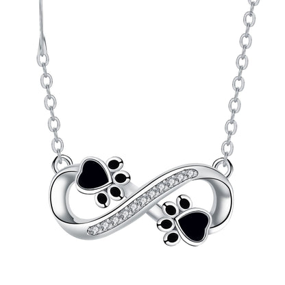 Collier Empreinte Patte Infini avec Zircone