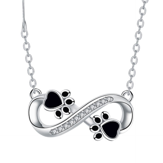 Collier Empreinte Patte Infini avec Zircone