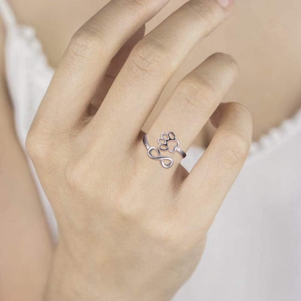 Bague Patte et Cœur Faite Main – Argent Sterling 925 Réglable