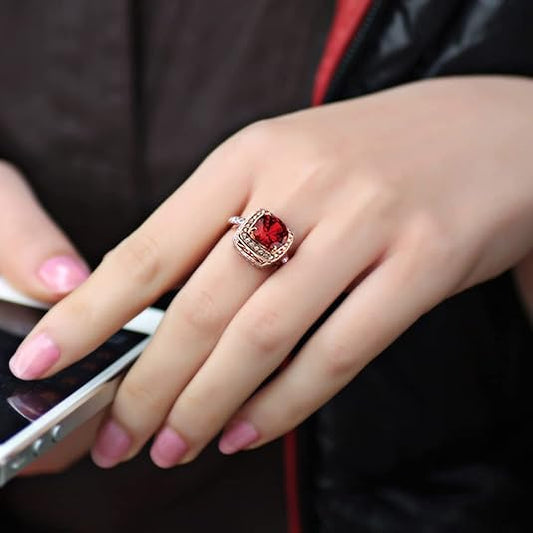 Ruby Halo Bague de Statement | Or Rose