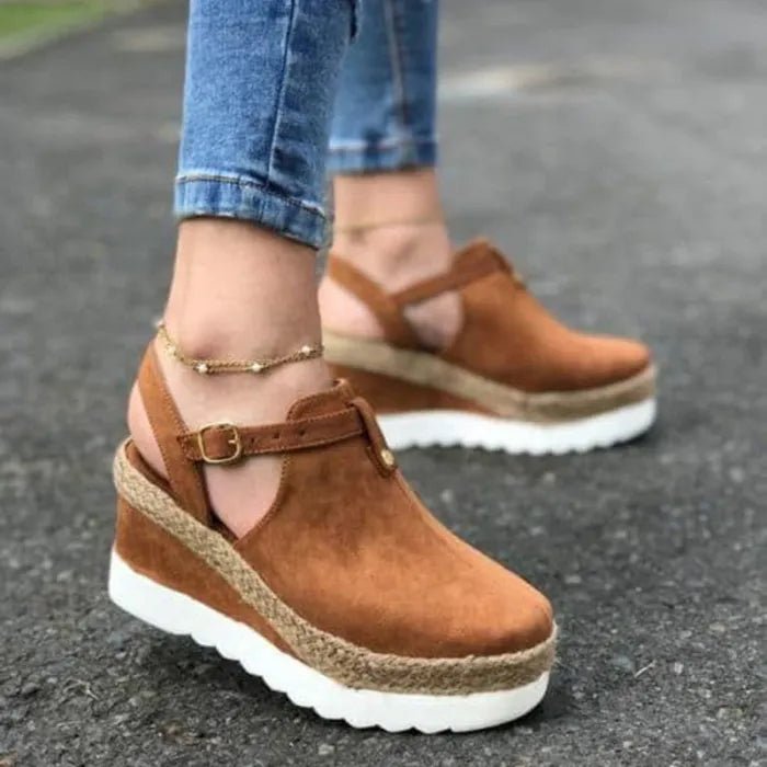 Renata – Sandales à coin style décontracté pour usage quotidien pour femme