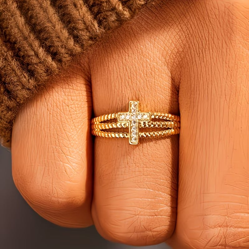 Bague réglable à 3 couches entrelacées