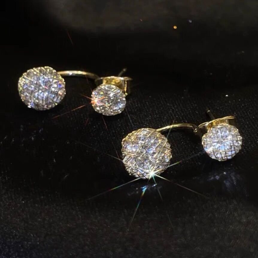 Boucles d'oreilles double termination avec zircones