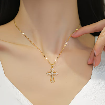 Collier Croix moderne en acier inoxydable