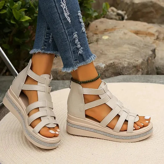 Noa – Sandales à coin avec lanières croisées pour femme