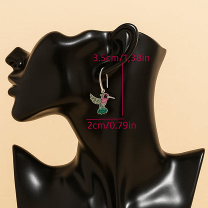 Boucles d'oreilles Colibri Coloré Étincelantes