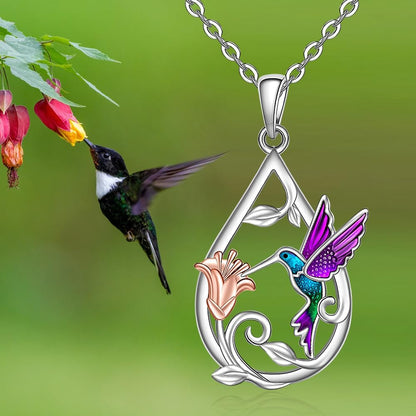 Magnifique Collier Colibri pour Femme avec Boucles d'oreilles Offertes