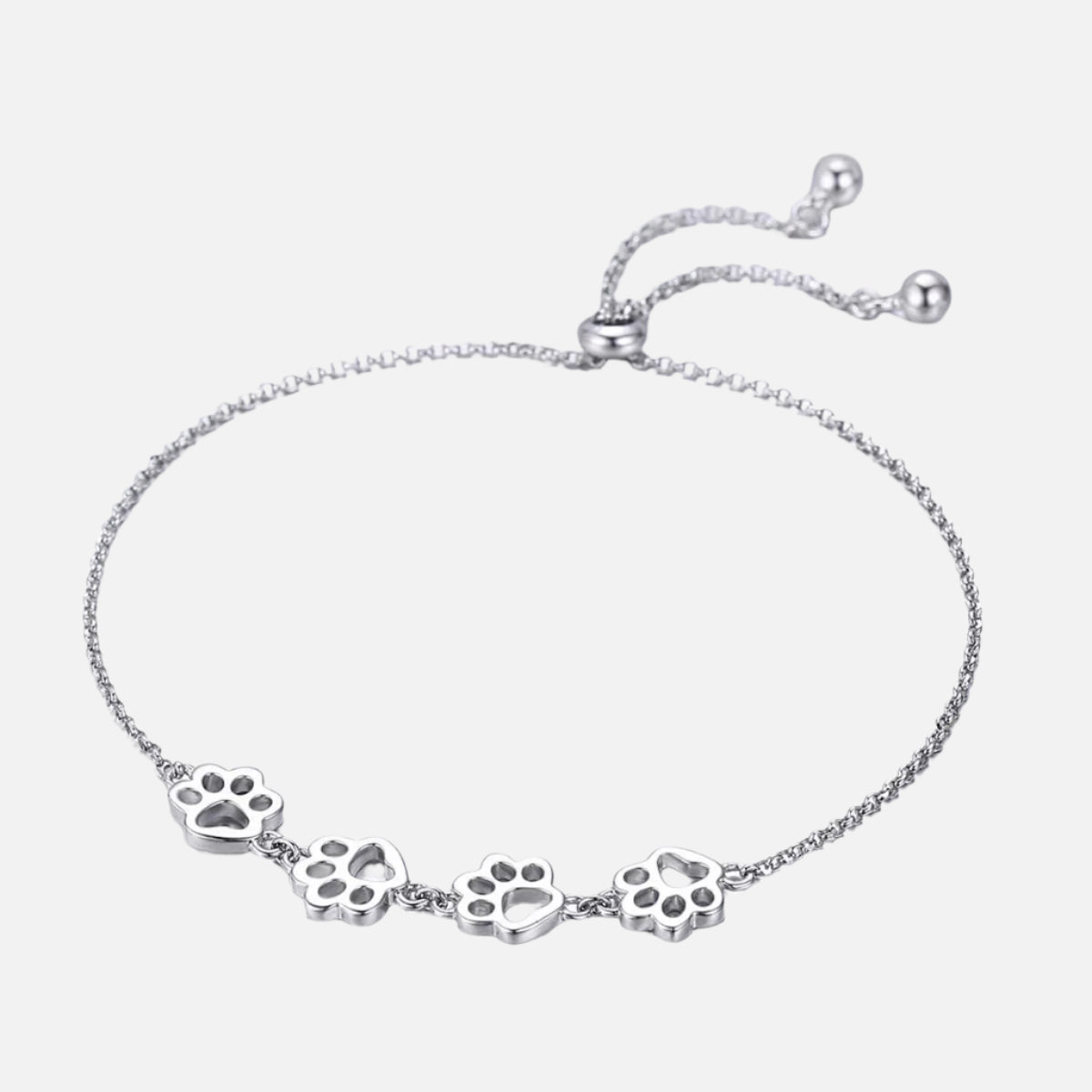 Bracelet Empreinte Patte en Argent Sterling – Taille Réglable