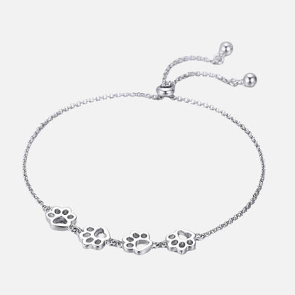 Bracelet Empreinte Patte en Argent Sterling – Taille Réglable
