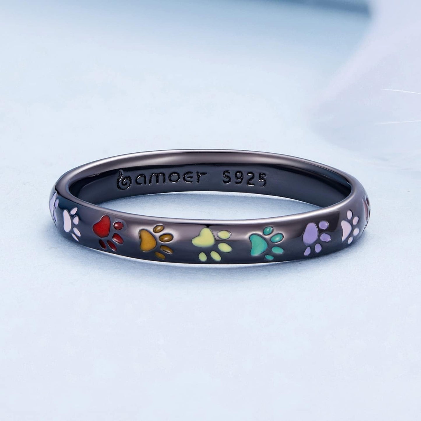 Bague avec Motif Patte en Argent Sterling