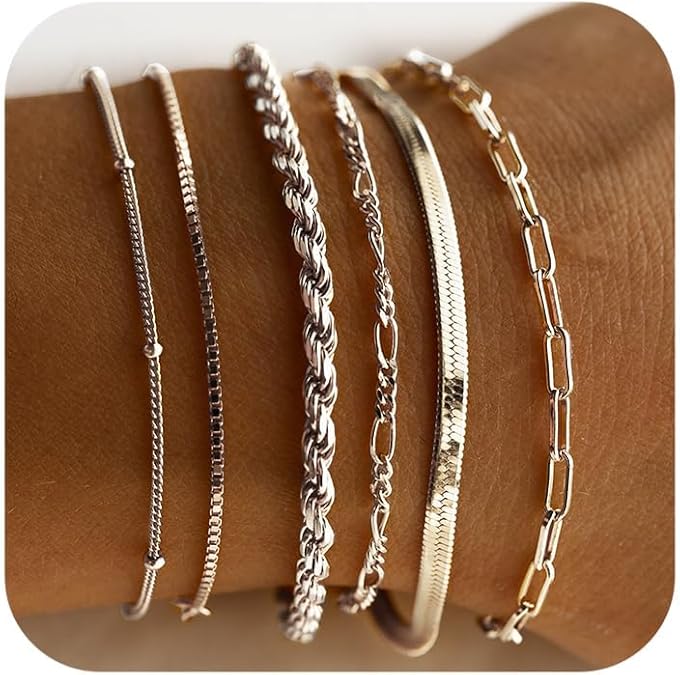 Ensemble de Bracelets Isabella Vernetta | Or Blanc