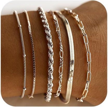 Ensemble de Bracelets Isabella Vernetta | Or Blanc
