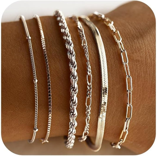 Ensemble de Bracelets Isabella Vernetta | Or Blanc