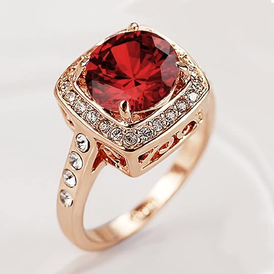 Ruby Halo Bague de Statement | Or Rose