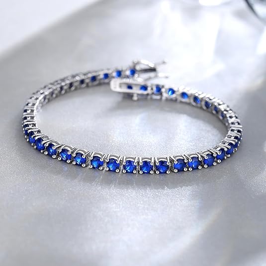 Bracelet tennis en saphir | Or Blanc