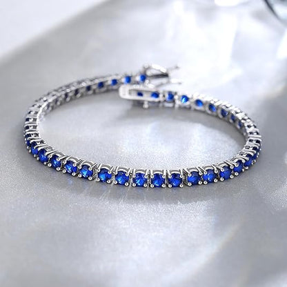 Bracelet tennis en saphir | Or Blanc