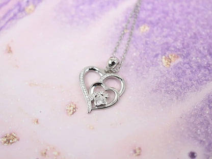 Collier Patte et Cœur en Argent Sterling avec Zircone