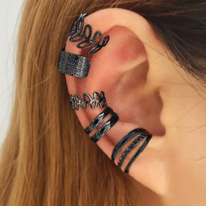 Ensemble de 5 boucles d'oreilles minimalistes