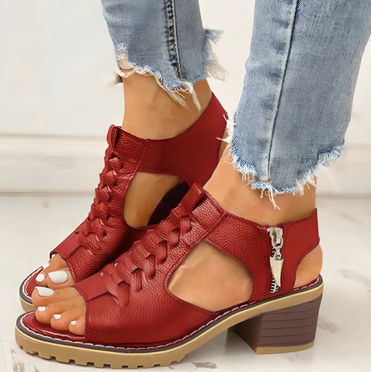 Chloe – Sandales avec fermeture éclair et design urbain pour femme