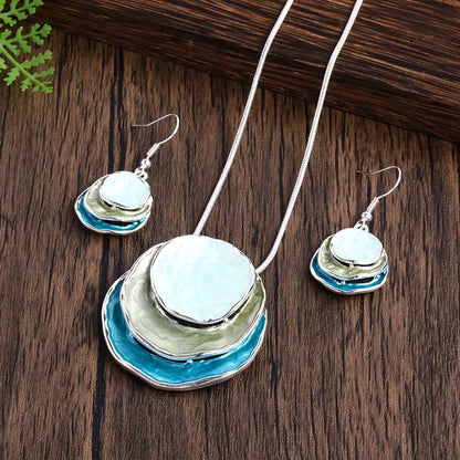 Ensemble collier et boucles d'oreilles bohème émaillé