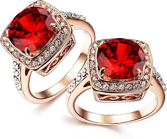 Ruby Halo Bague de Statement | Or Rose