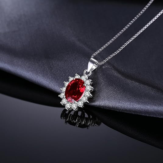Classic Ruby Halo Collier | Or Blanc