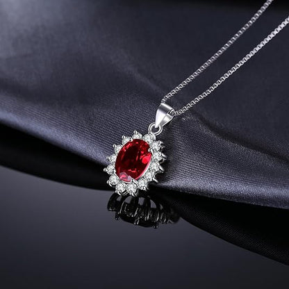 Classic Ruby Halo Collier | Or Blanc