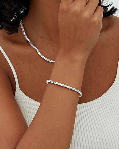 Bracelet Tennis | Or Blanc
